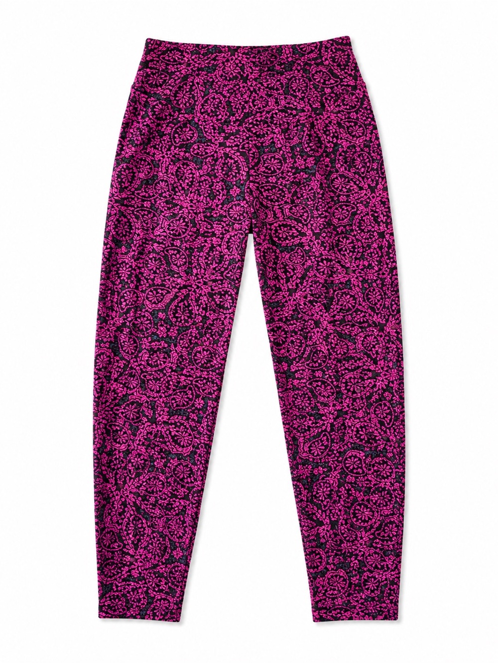 LulaRoe Fuchsia Paisley Print Leggings Size M
